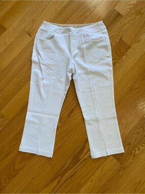 Belle by Kim Gravel Women's Pants Sz 12 Ponte Seamed & Slit
White Pant